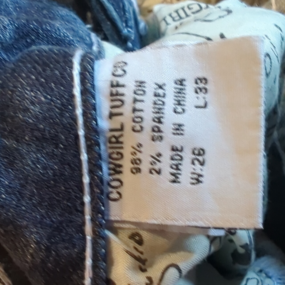COWGIRL TUFF "Edgy" bootcut med wash rodeo jeans Style #JEDGYJ sz 26x33L EUC - Picture 16 of 16